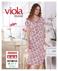 Ночная рубашка женская кор. рук. бамбук+коттон батал "Viola" Vetex Carolina 46094