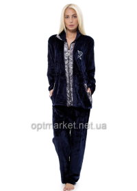 Женский костюм брюки + кофта на змейке с длинными рукавами KocTekstil велюр 1027