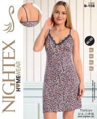 Ночная рубашка женская узк. бр. вискоза батал Nightex B 158 цветная