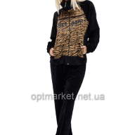 Женский костюм брюки + кофта на змейке с длинными рукавами, капюшон KocTekstil велюр 1080 - Женский костюм брюки + кофта на змейке с длинными рукавами, капюшон KocTekstil велюр 1080