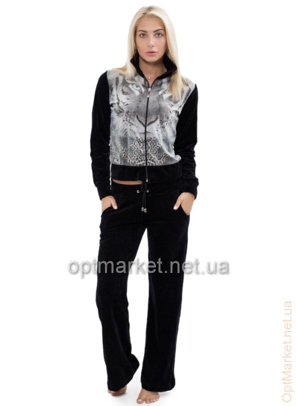 Женский костюм брюки + кофта на змейке с длинными рукавами, капюшон KocTekstil велюр 3005
