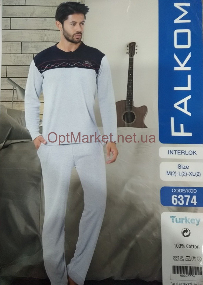 Комплект 2-ка мужская интерлок брюки норма  Falkom 6374