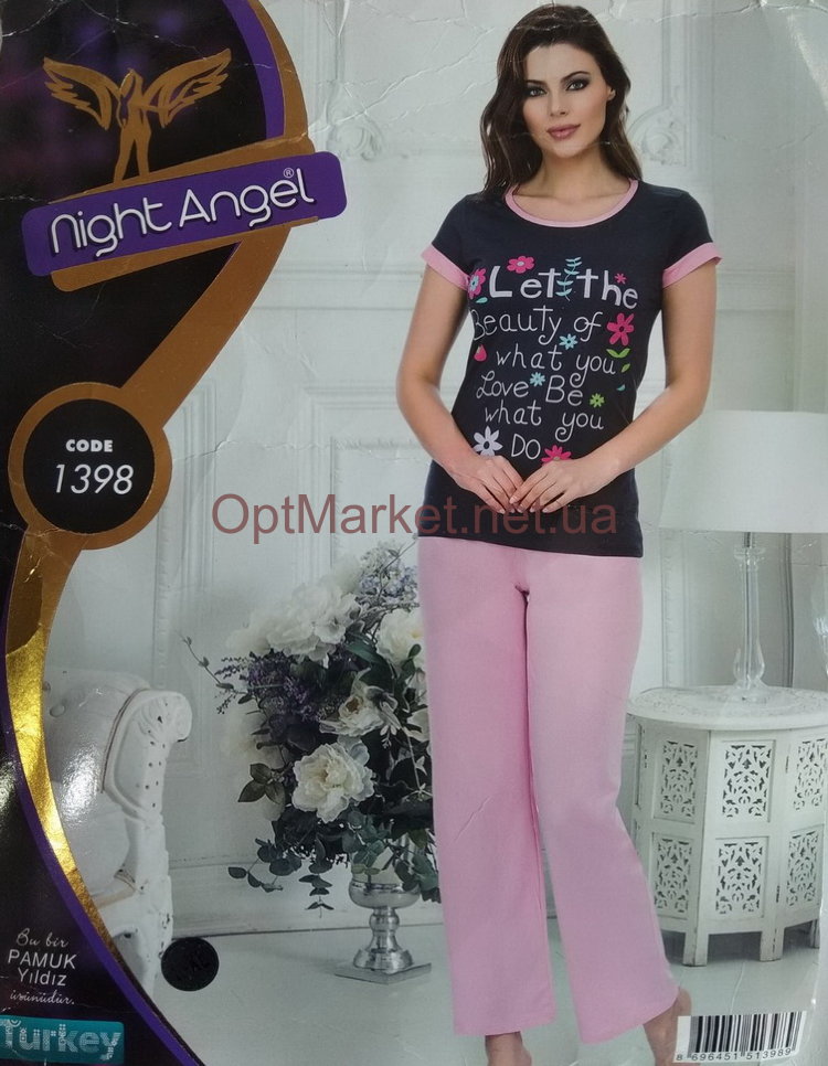 Комплект 2-ка  брюки кор. рукав Night Angel 1398