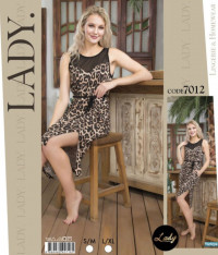 Платье женское шир.бр. пояс вискоза норма Lady 7012 леопард
