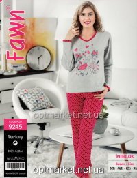 Жіноча піжама з штанами інтерлок норма Fawn 9245