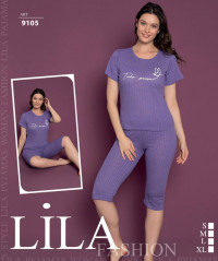 Комплект 2-ка женский: футболка с короткими рукавами + капри лапша норма Lila 9105