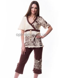 Пижама женская бриджи и футболка с коротким рукавом Onder, Black Tulip 505