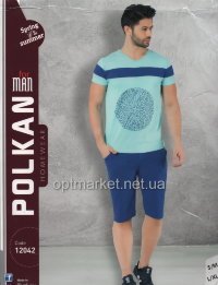 Комплект чоловічий POLKAN 2-ка бриджі + футболка бато 12042