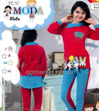 Комплект 2-ка детская велюр брюки на манжете девочка YENI MODA 909