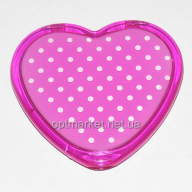 Зеркало блокнот сердечко розовый в горох В65545 - Зеркало блокнот сердечко розовый в горох В65545