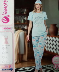 Комплект 2-ка женский футболка+ брюки, повязка Pijamoni 2550-4
