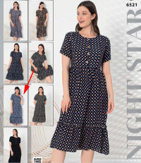 Платье женское кор. рук. планка 4 пуговицы штапель норма Night Star 6521 (652) цветное